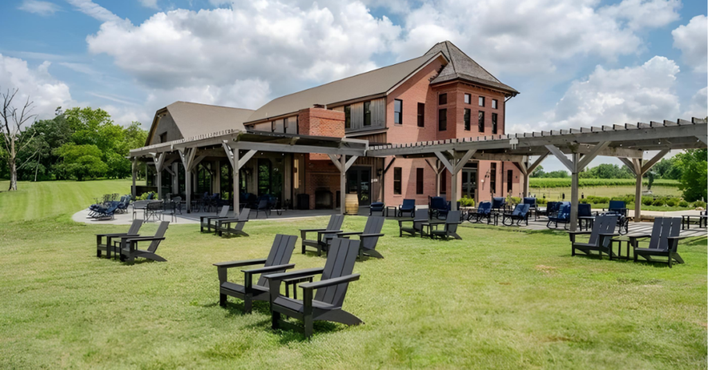 Vineyard_House_exterior_Bohemia_Manor_Farm Exterior of the Vineyard House at Bohemia Manor Farm in Maryland, home to the Harvest and Tide restaurant and Vineyard Ballroom event space, owned by Accountable Equity and operated by Vivamee Hospitality