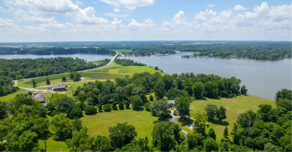 bohemia-manor-farm-aerial-chesapeake-city-md.webp Aerial view of Bohemia Manor Farm, 237 Bohemia Manor Farm Lane, Chesapeake City, MD 21915, an asset owned by funds offered by Accountable Equity and operated by Vivamee Hospitality