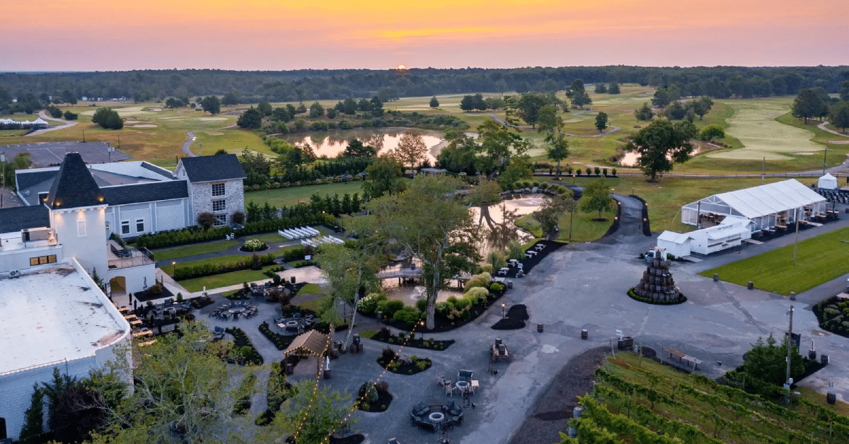 Vineyard and resort grounds at Renault Winery Resort in Egg Harbor City, New Jersey