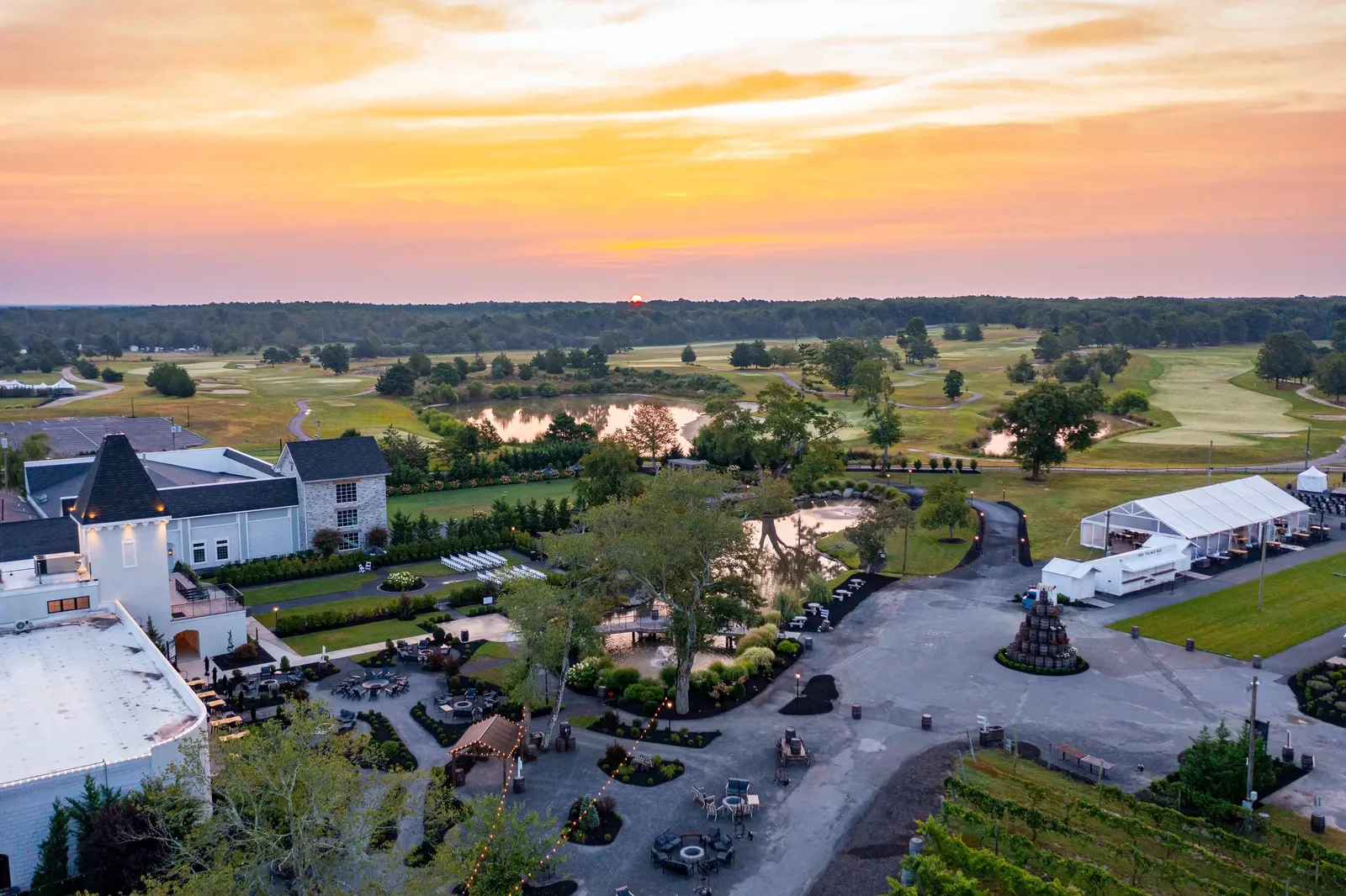 Vineyard and resort grounds at Renault Winery Resort in Egg Harbor City, New Jersey